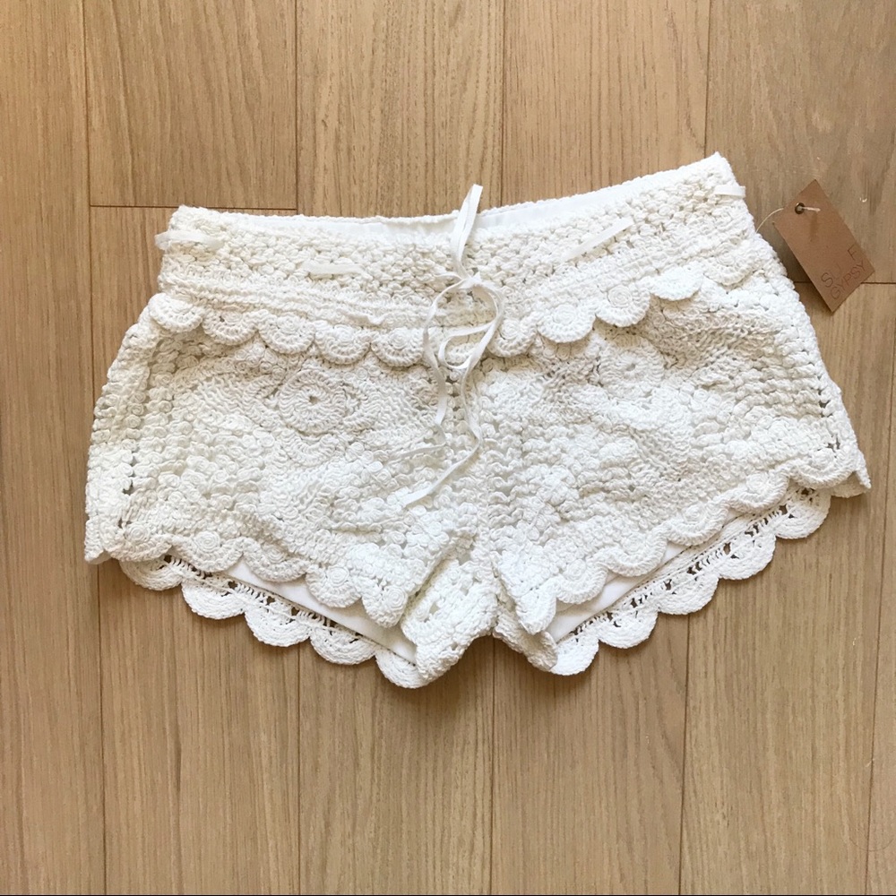 White Crochet Shorts - NWT